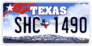 SHC1490 license plate in Texas