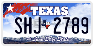 SHJ2789 license plate in Texas