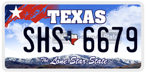 SHS6679 license plate in Texas