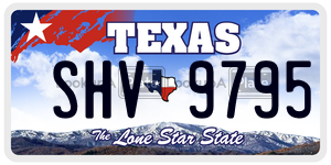 SHV9795  license plate in TX