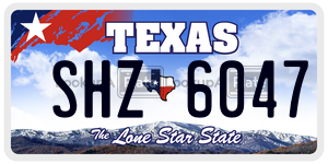 SHZ6047 license plate in Texas