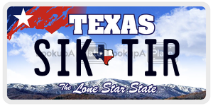 SIKTIR license plate in Texas