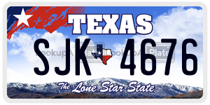 SJK4676  license plate in TX