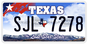 SJL7278 license plate in Texas