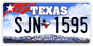SJN1595 license plate in Texas