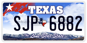 SJP6882  license plate in TX