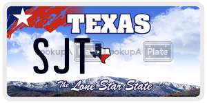 SJT license plate in Texas