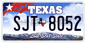 SJT8052  license plate in TX