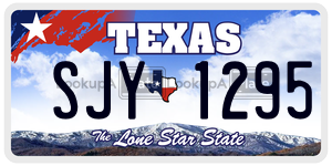SJY1295 license plate in Texas