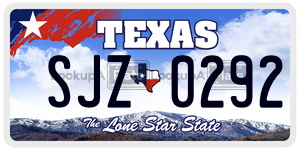 SJZ0292 license plate in Texas