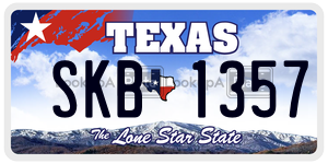 SKB1357 license plate in Texas