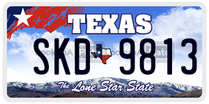 SKD9813 license plate in Texas