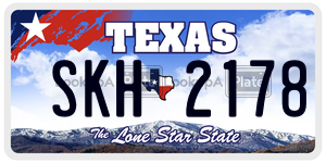 SKH2178 license plate in Texas