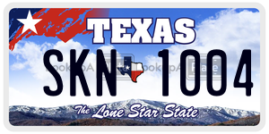 SKN1004 license plate in Texas