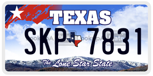 SKP7831 license plate in Texas