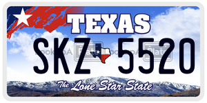 SKZ5520 license plate in Texas