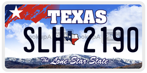 SLH2190 license plate in Texas