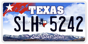 SLH5242 license plate in Texas
