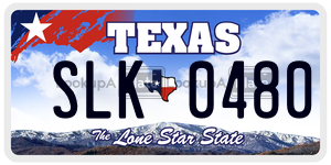 SLK0480 license plate in Texas