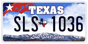 SLS1036 license plate in Texas