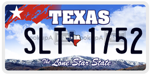 SLT1752  license plate in TX