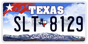 SLT8129 license plate in Texas