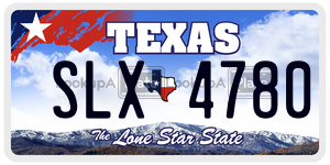 SLX4780 license plate in Texas