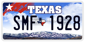 SMF1928 license plate in Texas