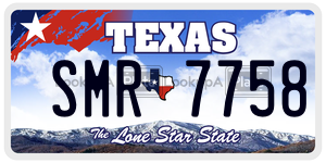 SMR7758 license plate in Texas