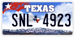SNL4923  license plate in TX