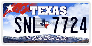 SNL7724 license plate in Texas