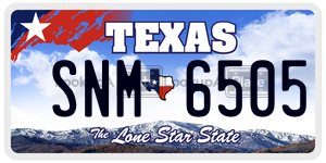 SNM6505 license plate in Texas