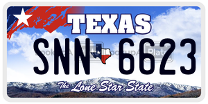SNN6623 license plate in Texas