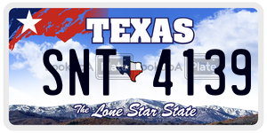 SNT4139  license plate in TX