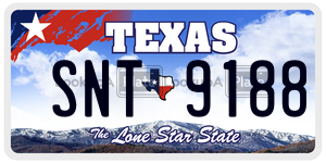 SNT9188 license plate in Texas