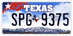 SPG9375 license plate in Texas