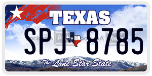 SPJ8785 license plate in Texas