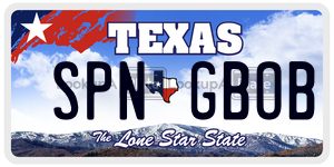 SPNGBOB license plate in Texas