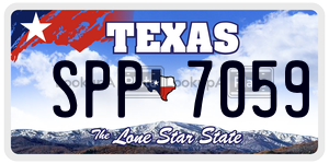 SPP7059  license plate in TX