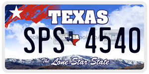 SPS4540 license plate in Texas