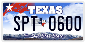SPT0600 license plate in Texas