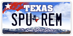 SPUREM  license plate in TX