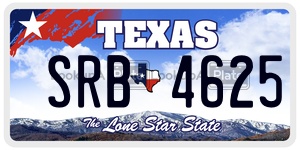 SRB4625 license plate in Texas