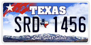 SRD1456 license plate in Texas