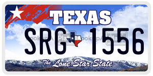SRG1556 license plate in Texas