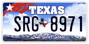 SRG8971 license plate in Texas