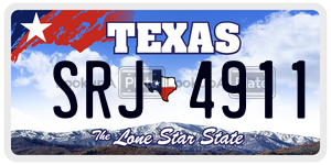 SRJ4911 license plate in Texas