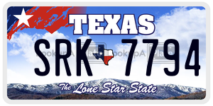 SRK7794 license plate in Texas