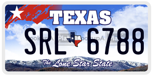 SRL6788  license plate in TX