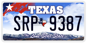 SRP9387  license plate in TX
